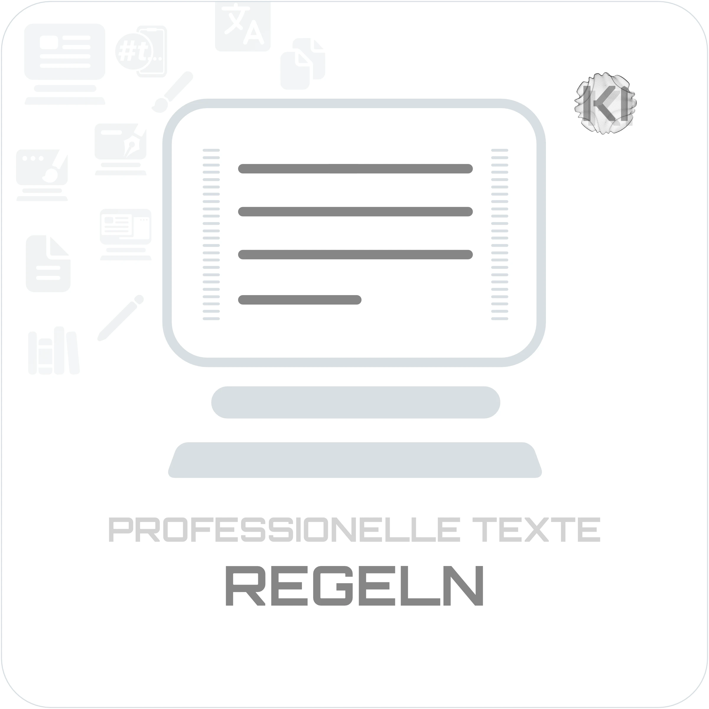 Texte – REGELN: Dokument am PC als Symbol für formale und korrekte geschäftliche Kommunikation