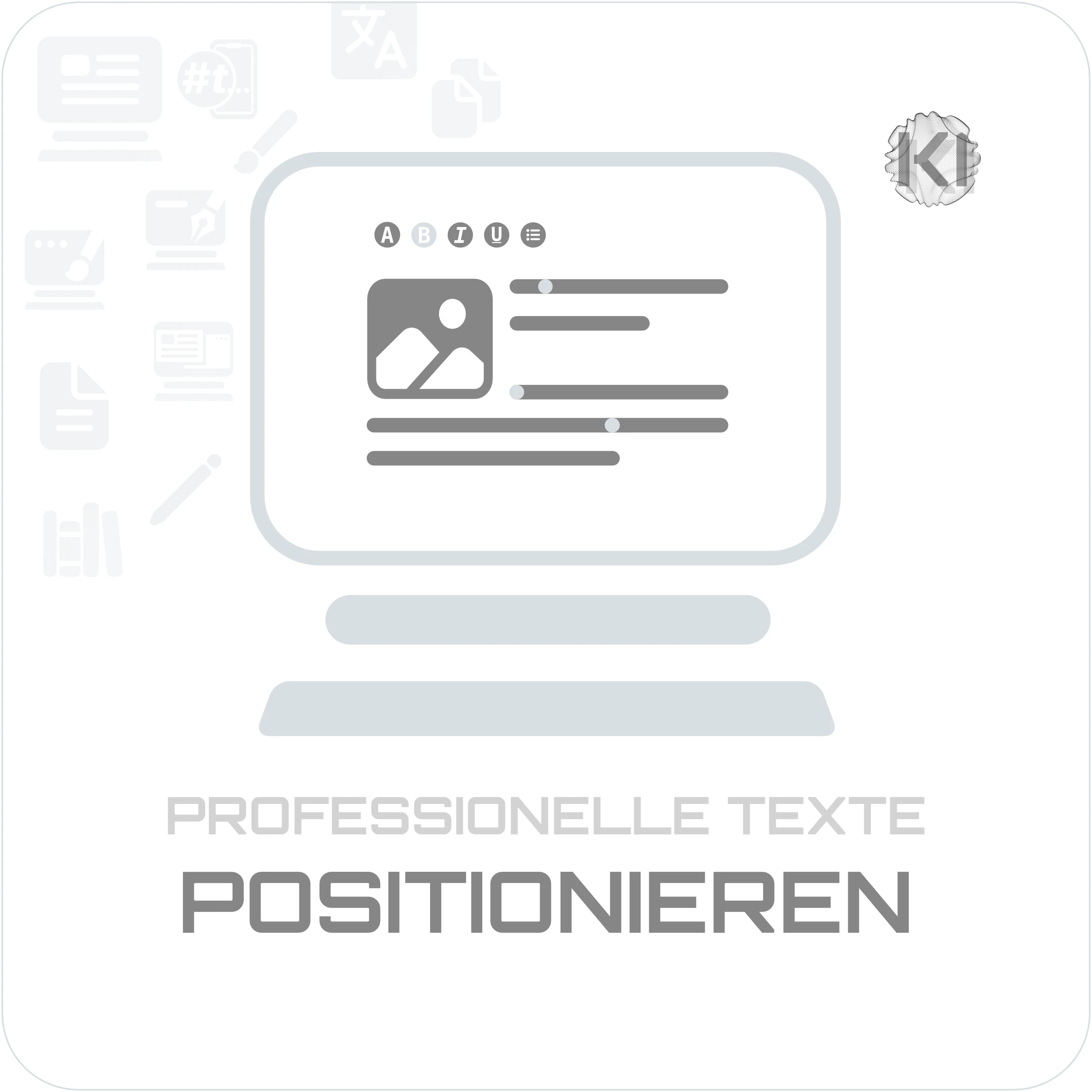 Texte – POSITIONIEREN: Dokument am PC als Symbol für strukturierte Inhalte und klare Darstellung auf Webseiten