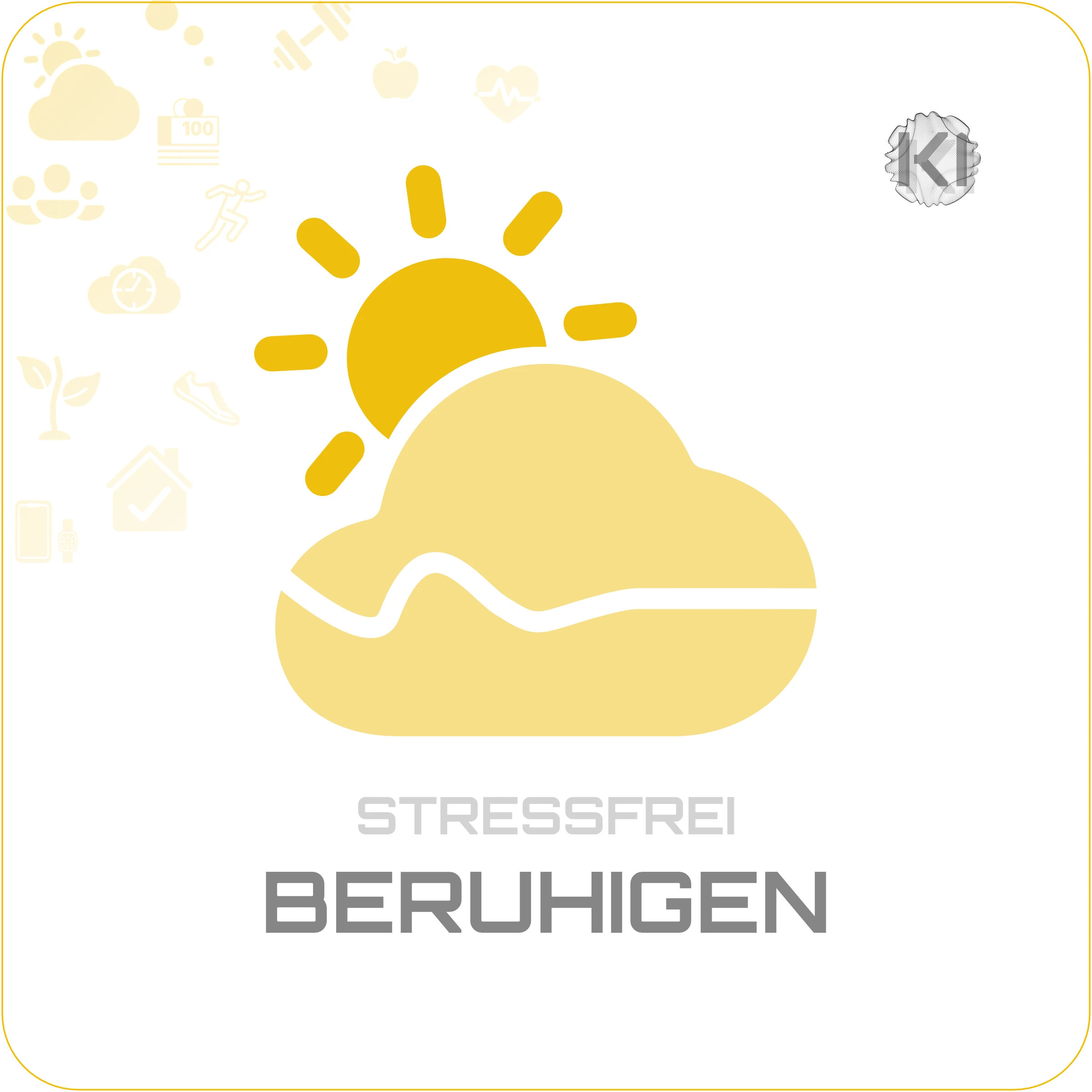 Alltag – BERUHIGEN: Sonne und Wolke als Symbol für Entlastung bei zunehmendem Druck im Alltag für gestresste Personen
