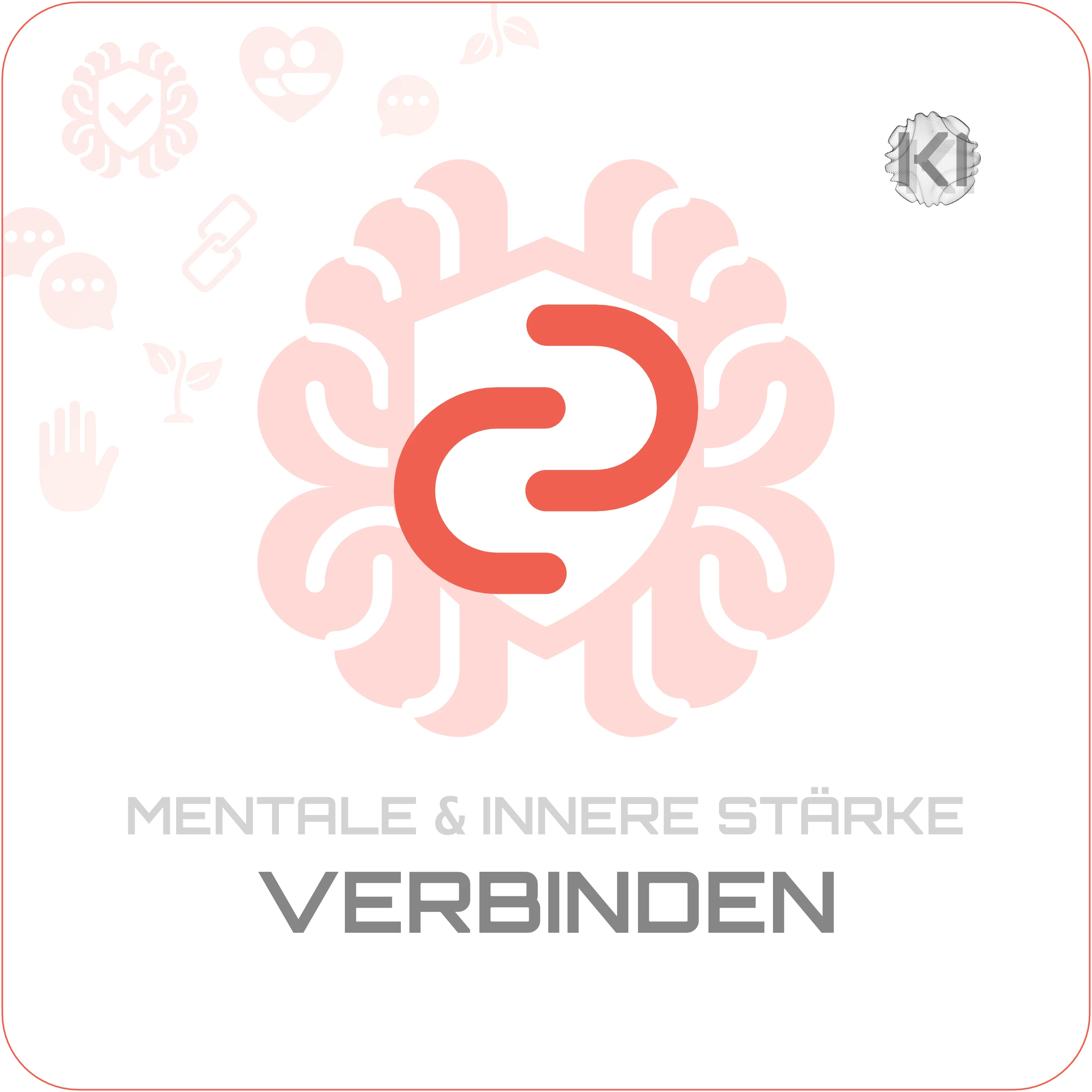 Privat – VERBINDEN: Gehirn-Icon mit Schild und Häkchen als Symbol für Gefühlsverständnis und stärkere Beziehungen im Alltag