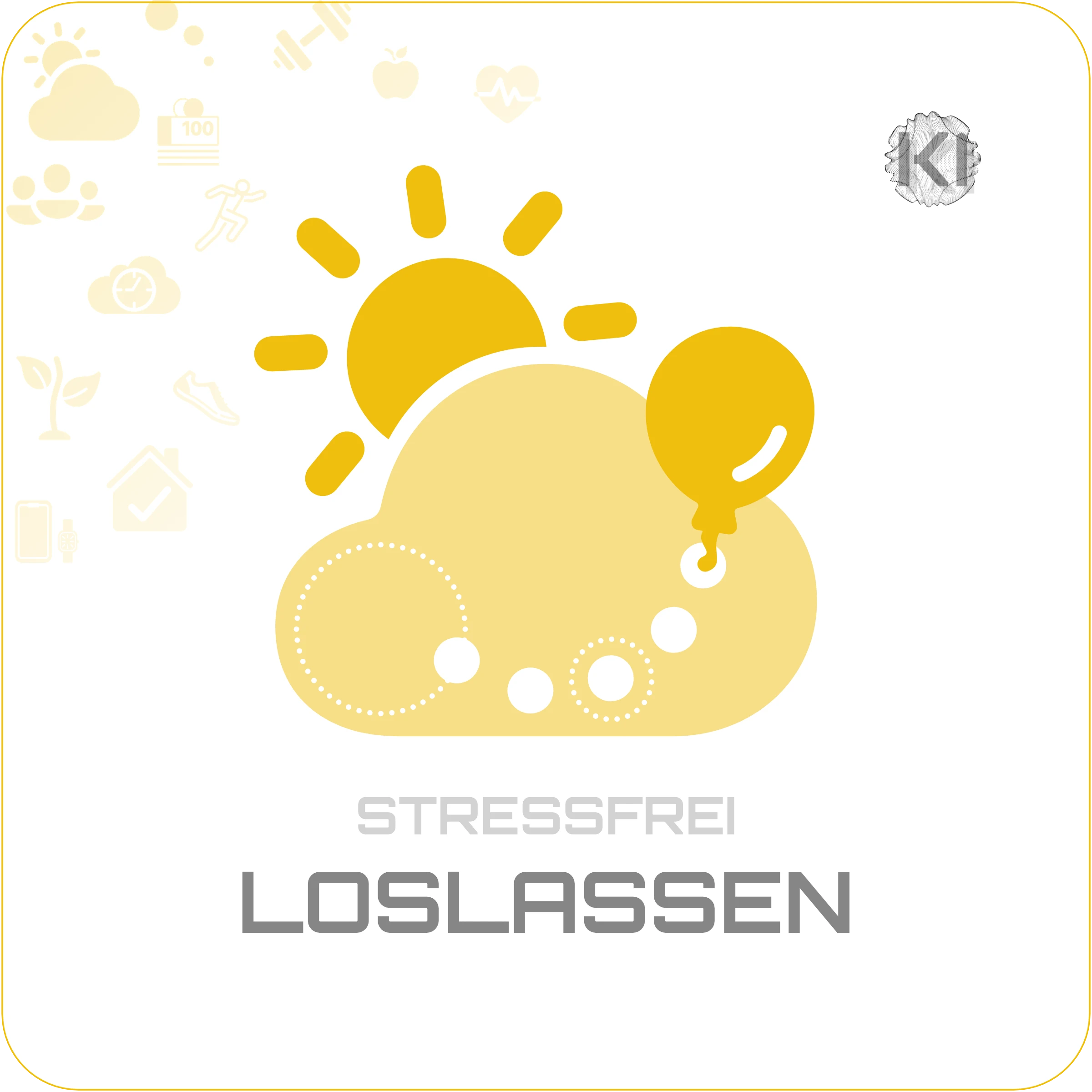 Alltag – LOSLASSEN: Sonne und Wolke als Symbol für nachlassende Gedankenschleifen im Alltag bei mentaler Unruhe