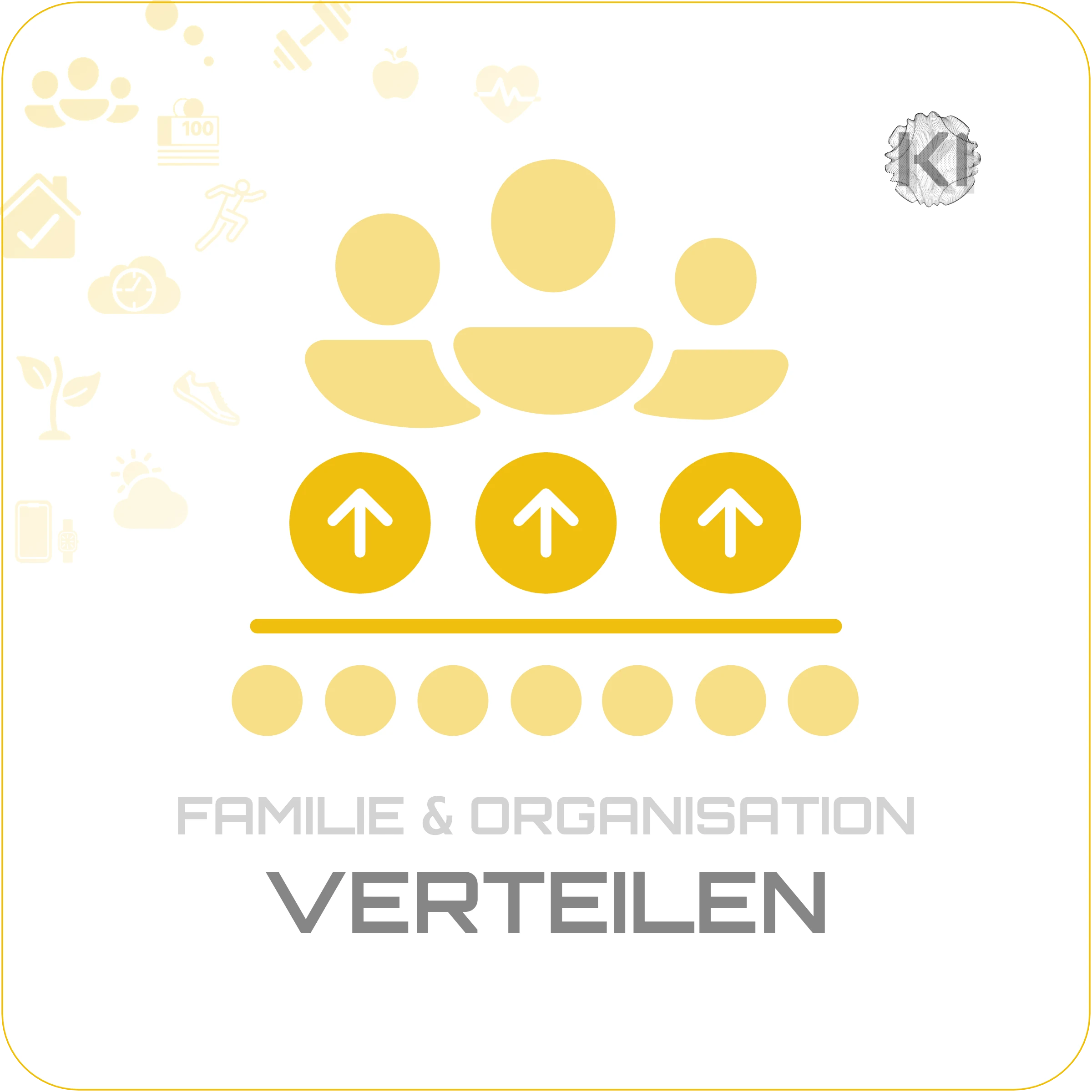 Alltag – VERTEILEN: Persona-Icon als Symbol für faire Aufgabenverteilung im Haushalt für Familien