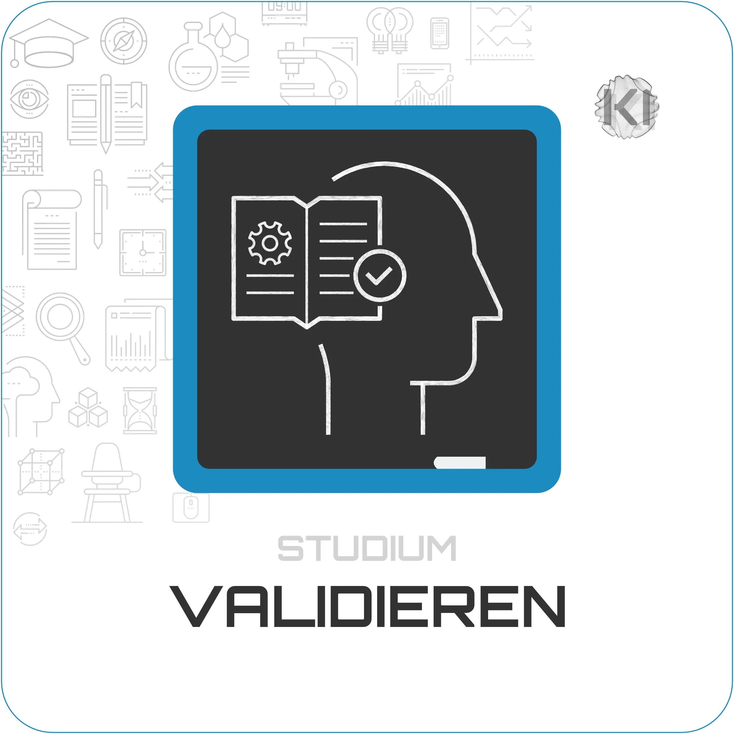 Studium – Validieren: Lupen- und Prüfsymbole zur Einordnung von Quellen und wissenschaftlicher Recherche