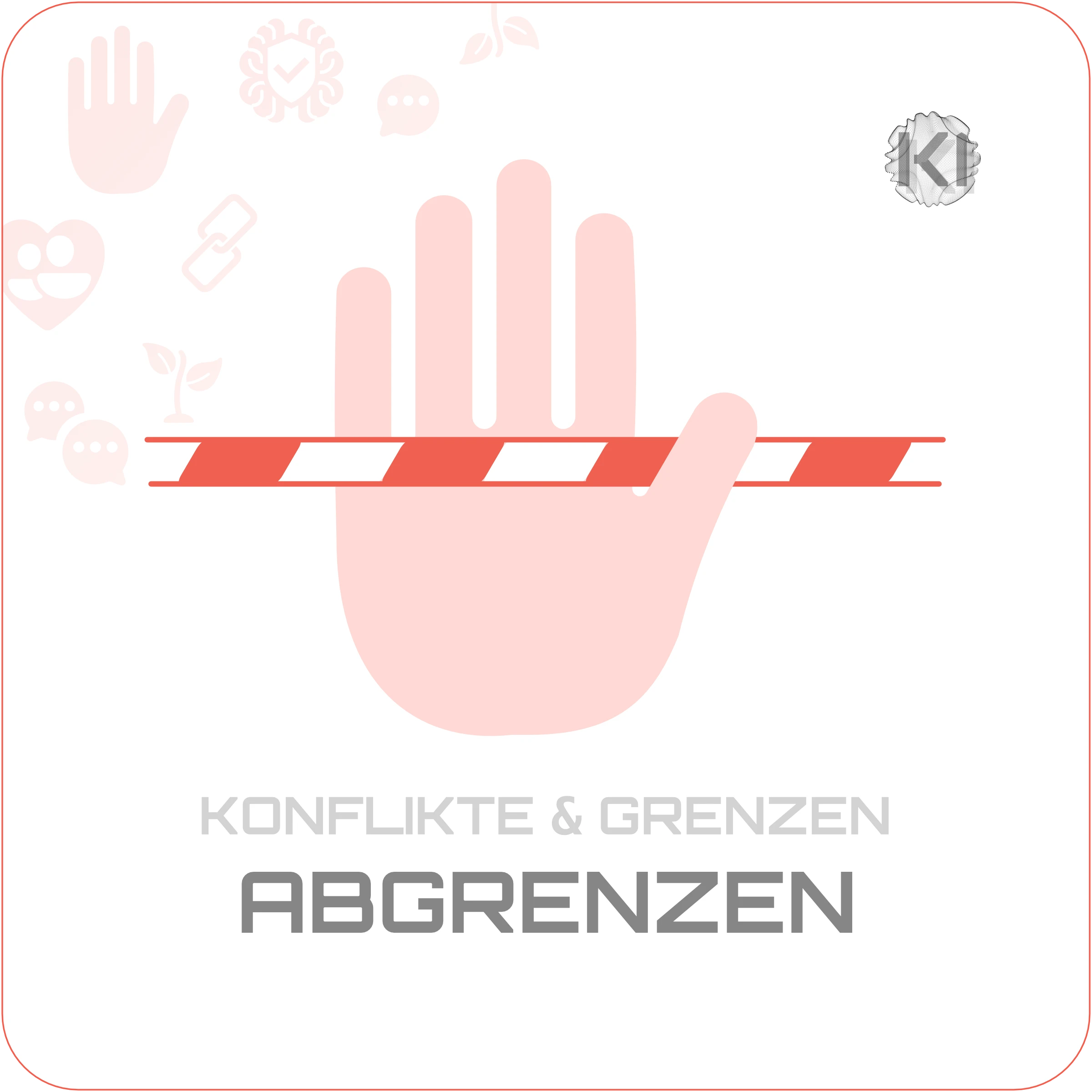 Privat – ABGRENZEN: Offenes Hand-Symbol für Stopp als Symbol für Selbstschutz und persönliche Grenzen im Alltag