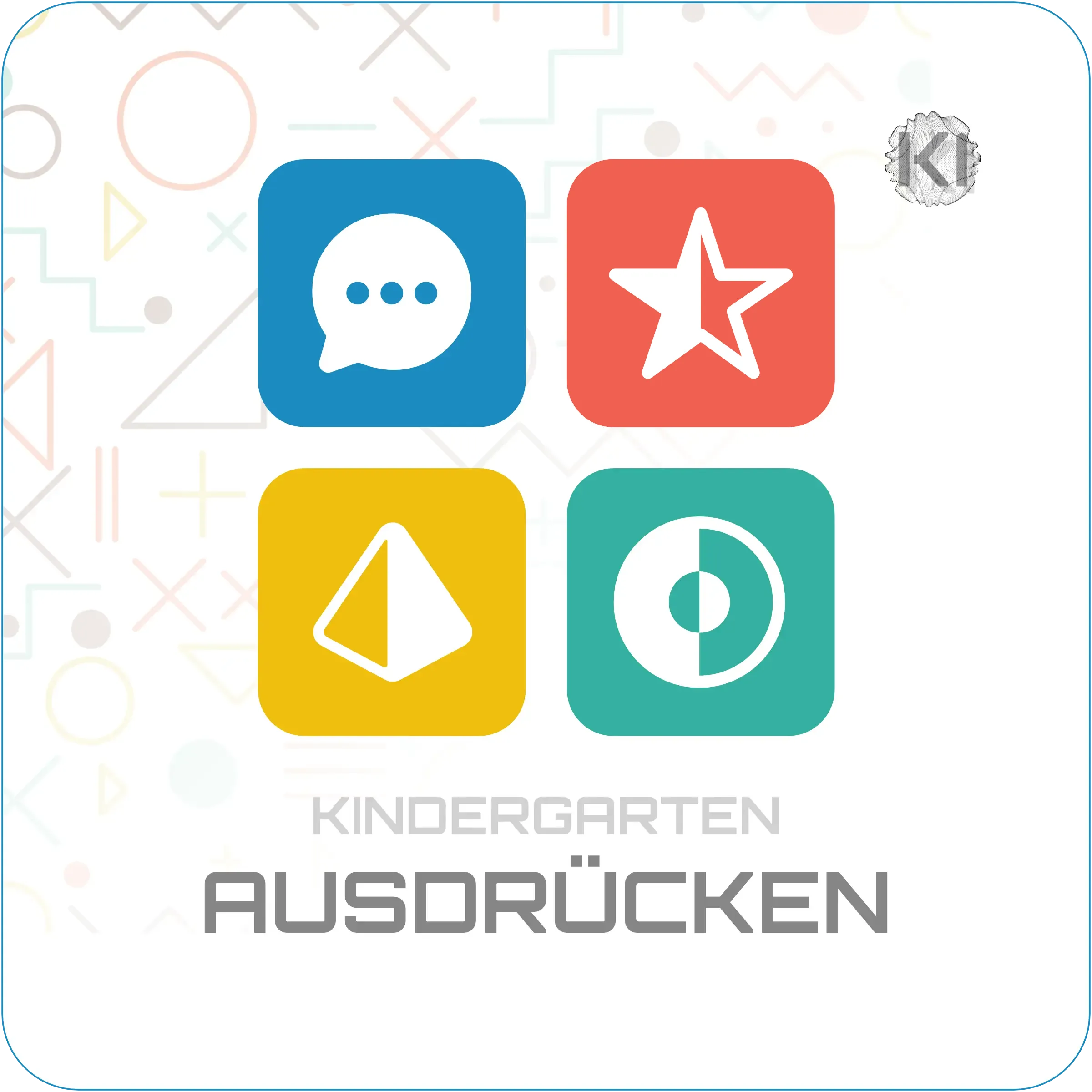 Kindergarten – Ausdrücken: Sprechblasen und Zeichen symbolisieren Sprache