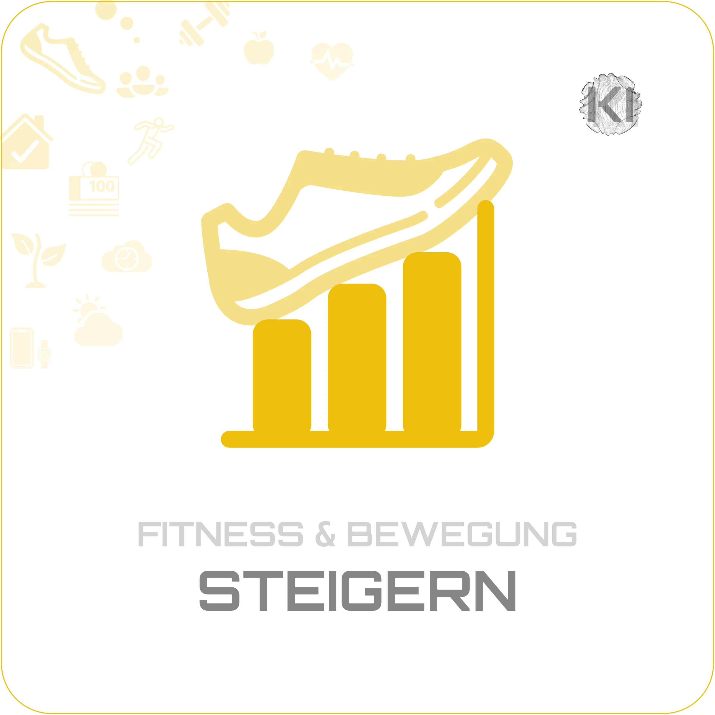 Alltag – STEIGERN: Turnschuh / Sneaker Icon als Symbol für zunehmende Aktivität im täglichen Ablauf