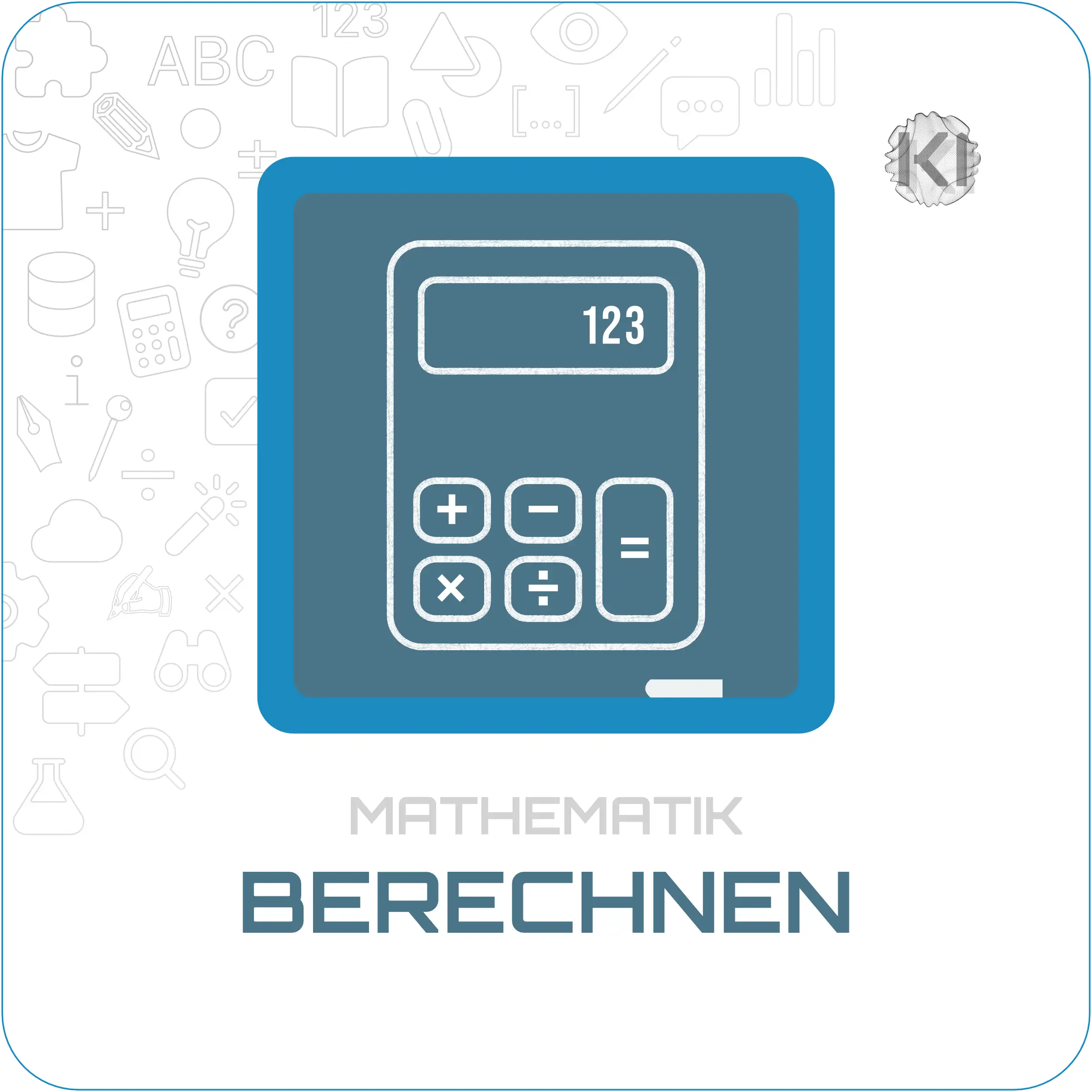 Schulfach – Mathematik – Berechnen: Taschenrechner mit Rechensymbole als Metapher für mathematische Anwendungen