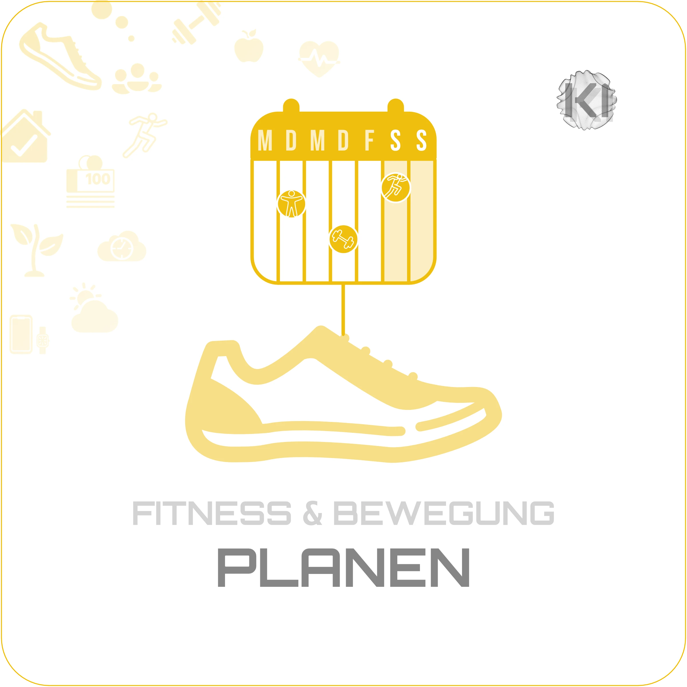 Alltag – PLANEN: Turnschuh / Sneaker Icon als Symbol für verlässliche Integration von Bewegung in den Alltag