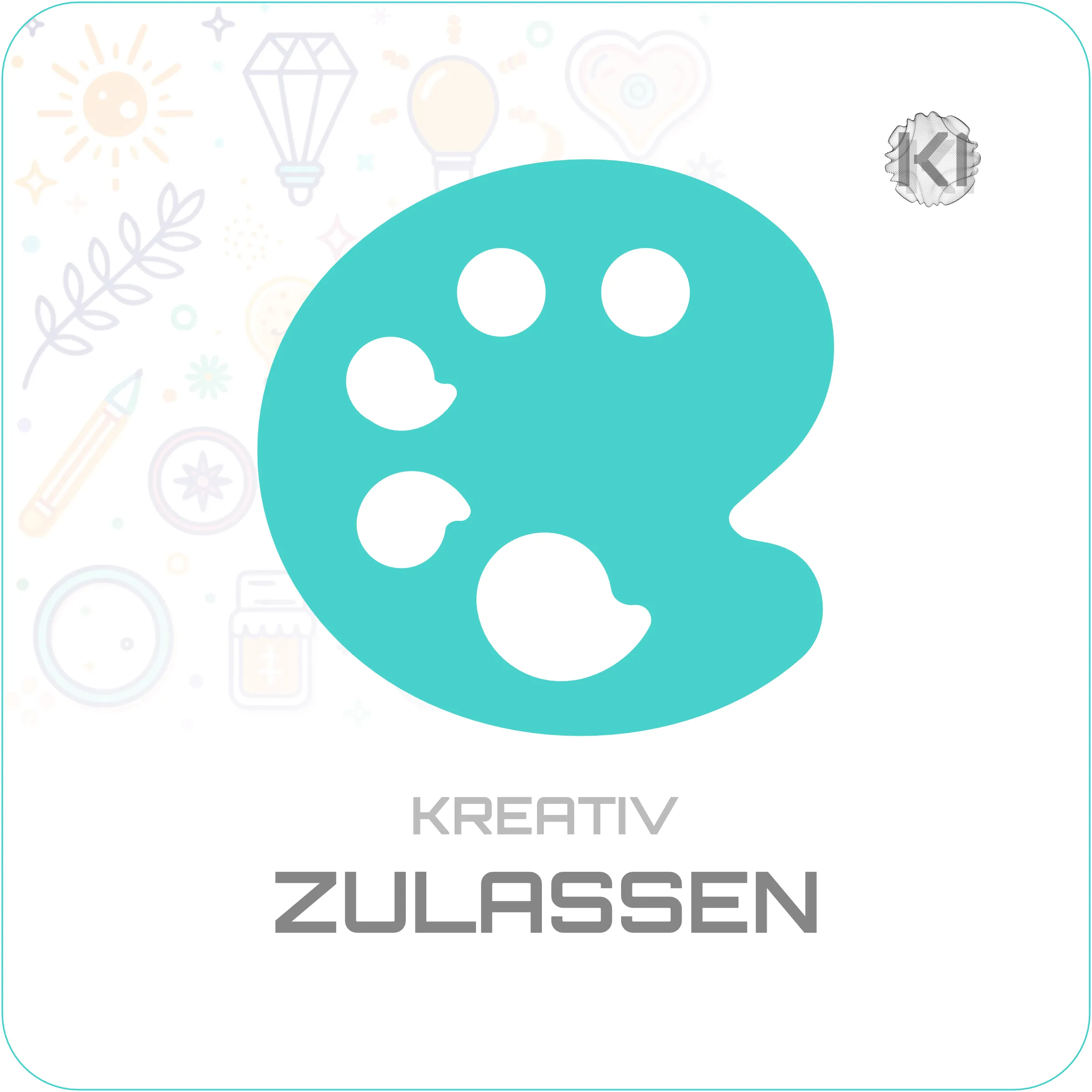 Starter – Kreativ – Zulassen: abstrahierte Farbpalette als Metapher für Offenheit