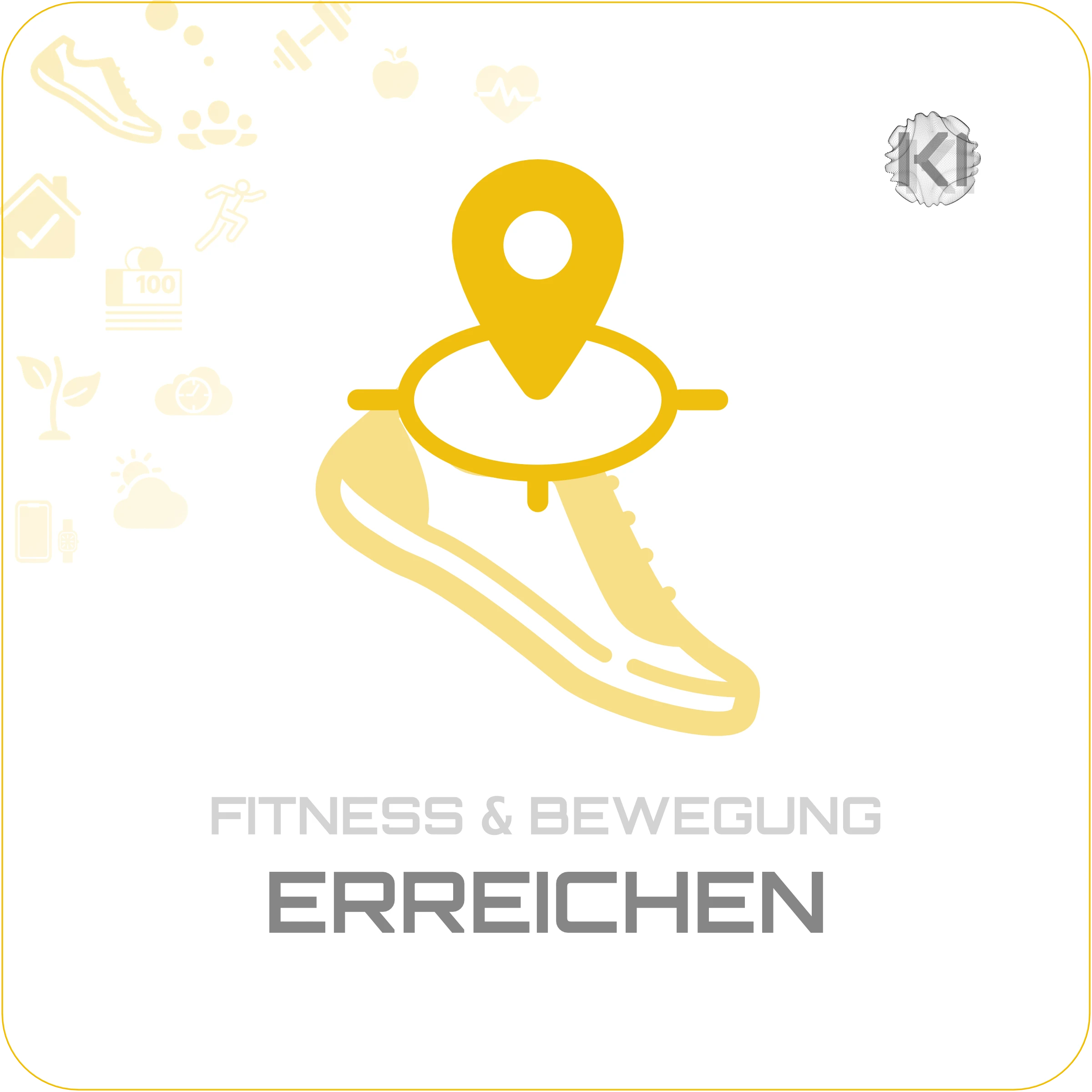 Alltag – ERREICHEN: Turnschuh / Sneaker Icon als Symbol für messbare Fortschritte bei Bewegung im Alltag