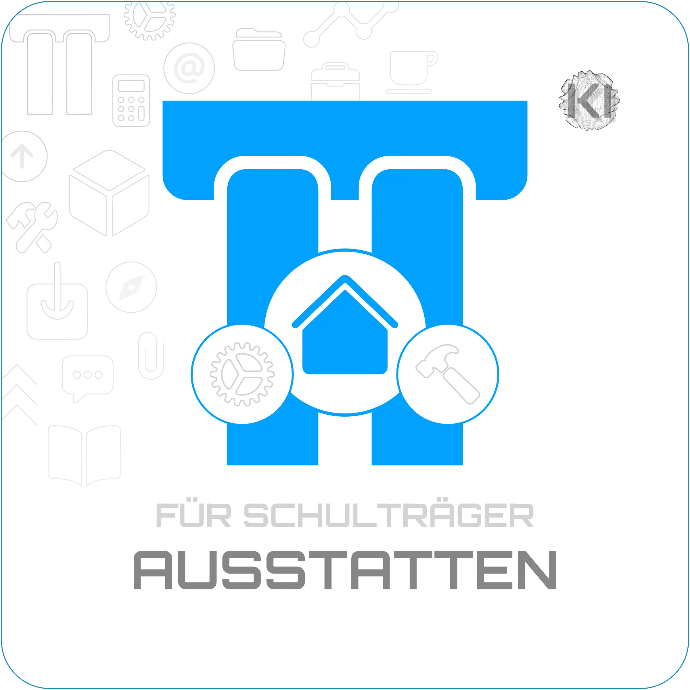 Für Schulträger – Ausstatten: Modulare Bausteine als Metapher für Infrastruktur und strategische Ausstattung.