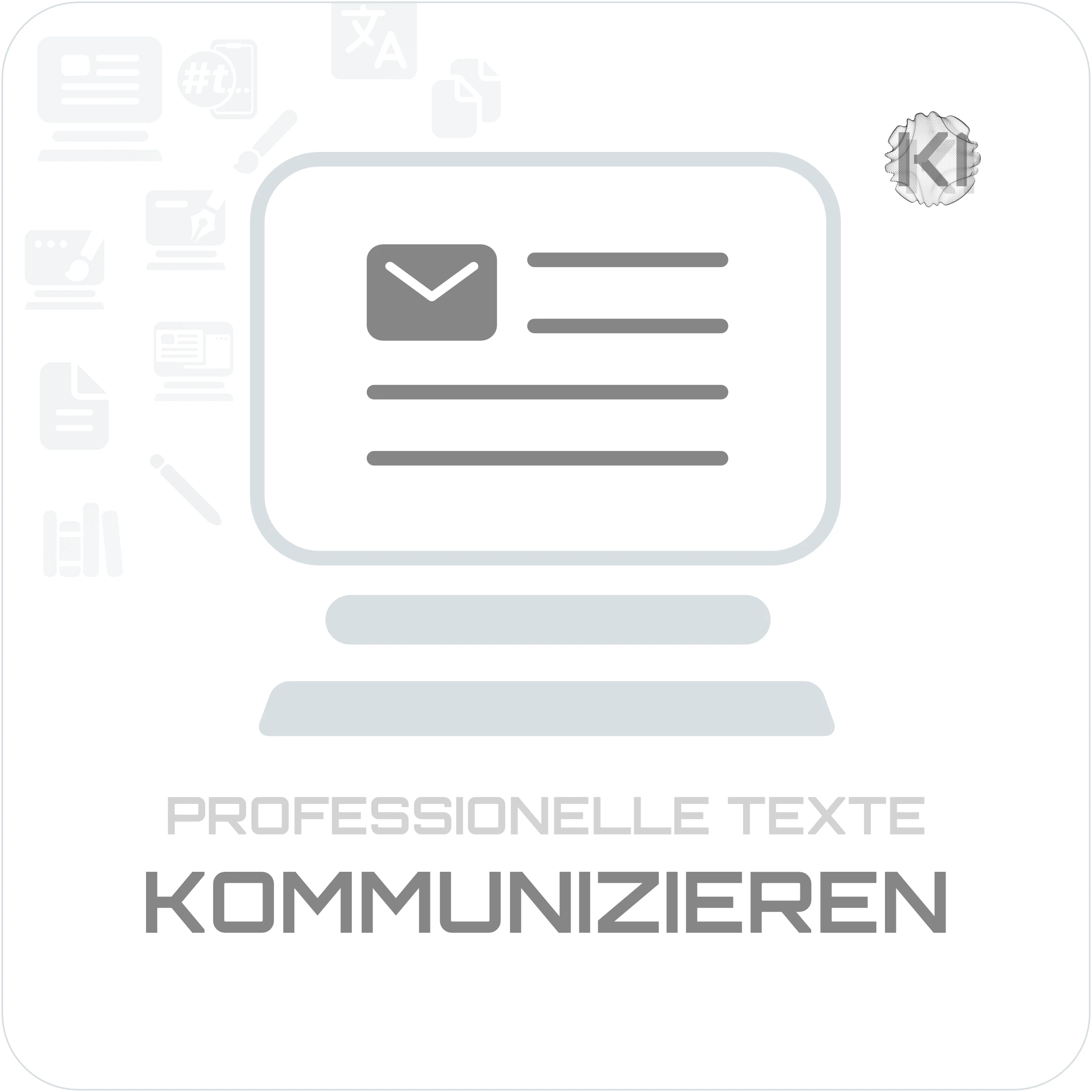 Texte – KOMMUNIZIEREN: Dokument am PC als Symbol für klare und strukturierte berufliche Kommunikation