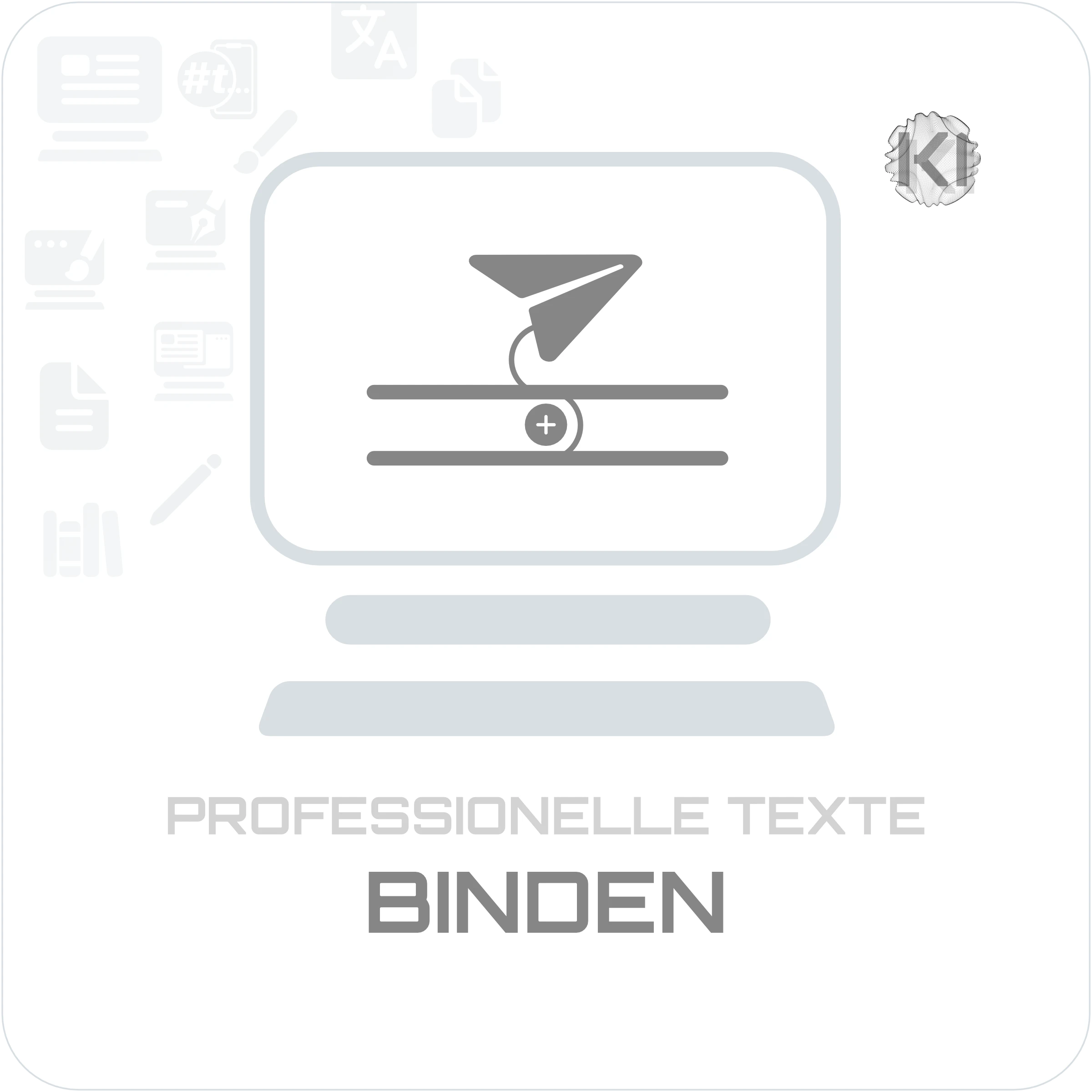 Texte – BINDEN: Dokument am PC als Symbol für strukturierte Inhalte und kontinuierliche Leseransprache