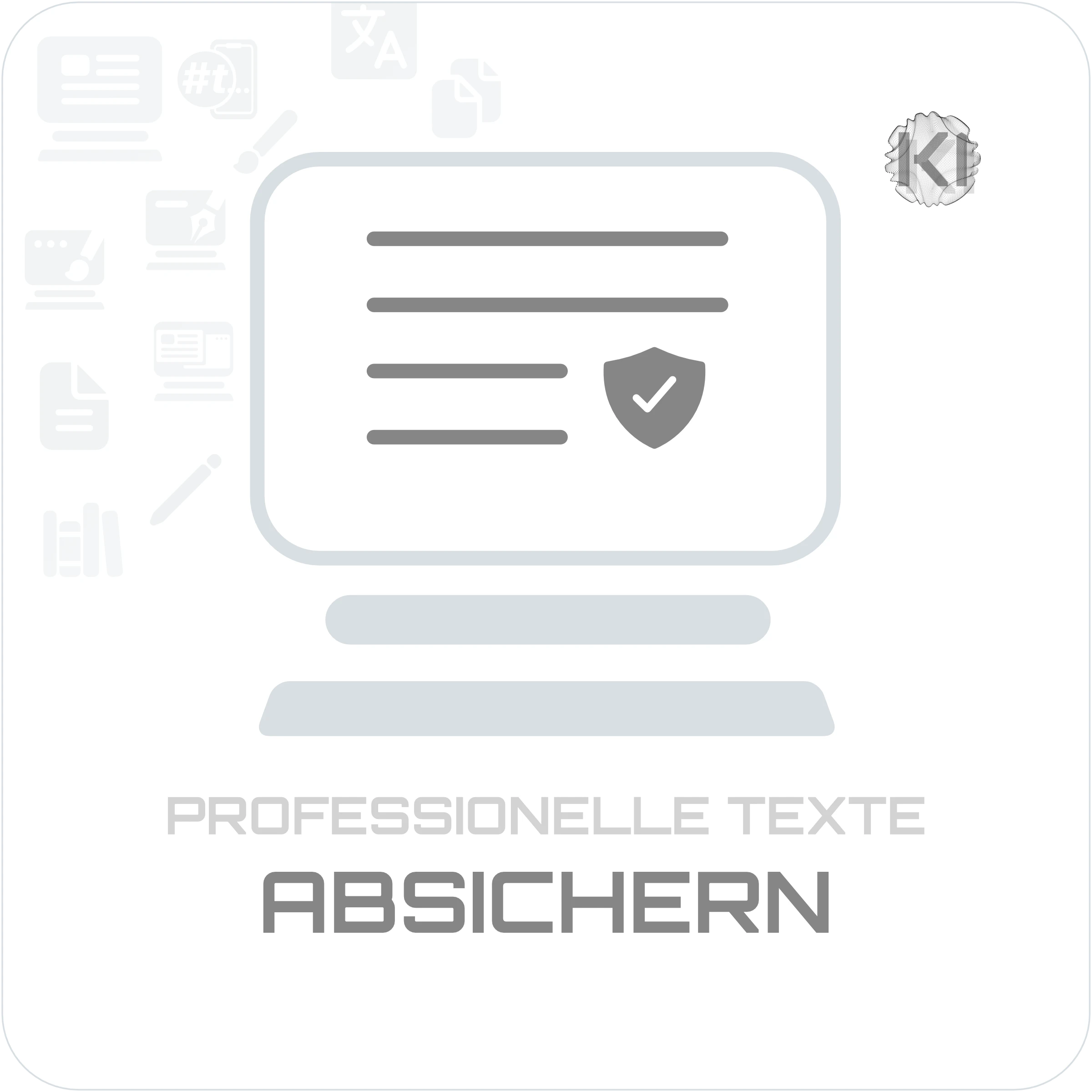 Texte – ABSICHERN: Dokument am PC als Symbol für strukturierte und formale rechtliche Textinhalte