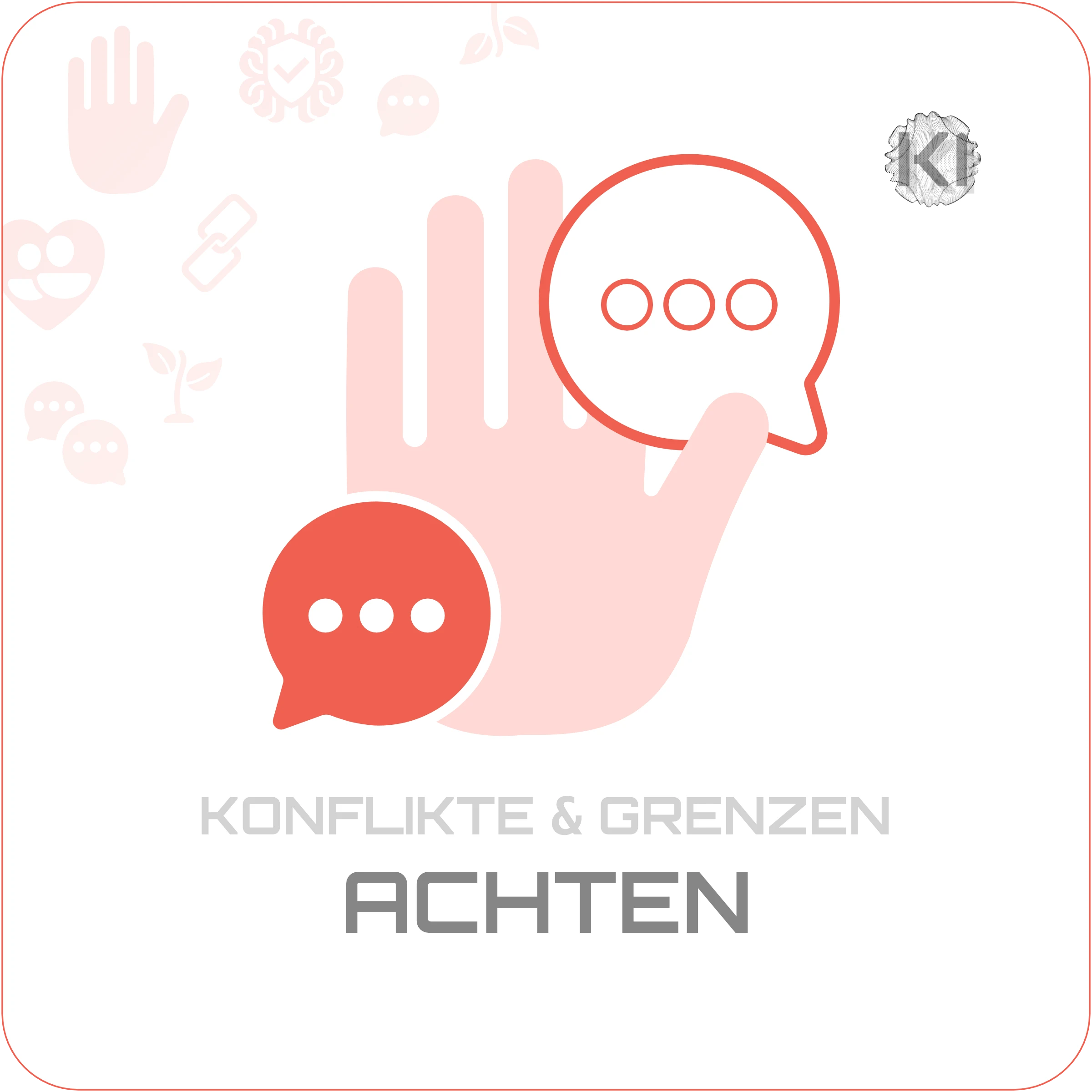 Privat – ACHTEN: Offenes Hand-Symbol für Stopp als Symbol für Wertschätzung und respektvollen Umgang im Miteinander
