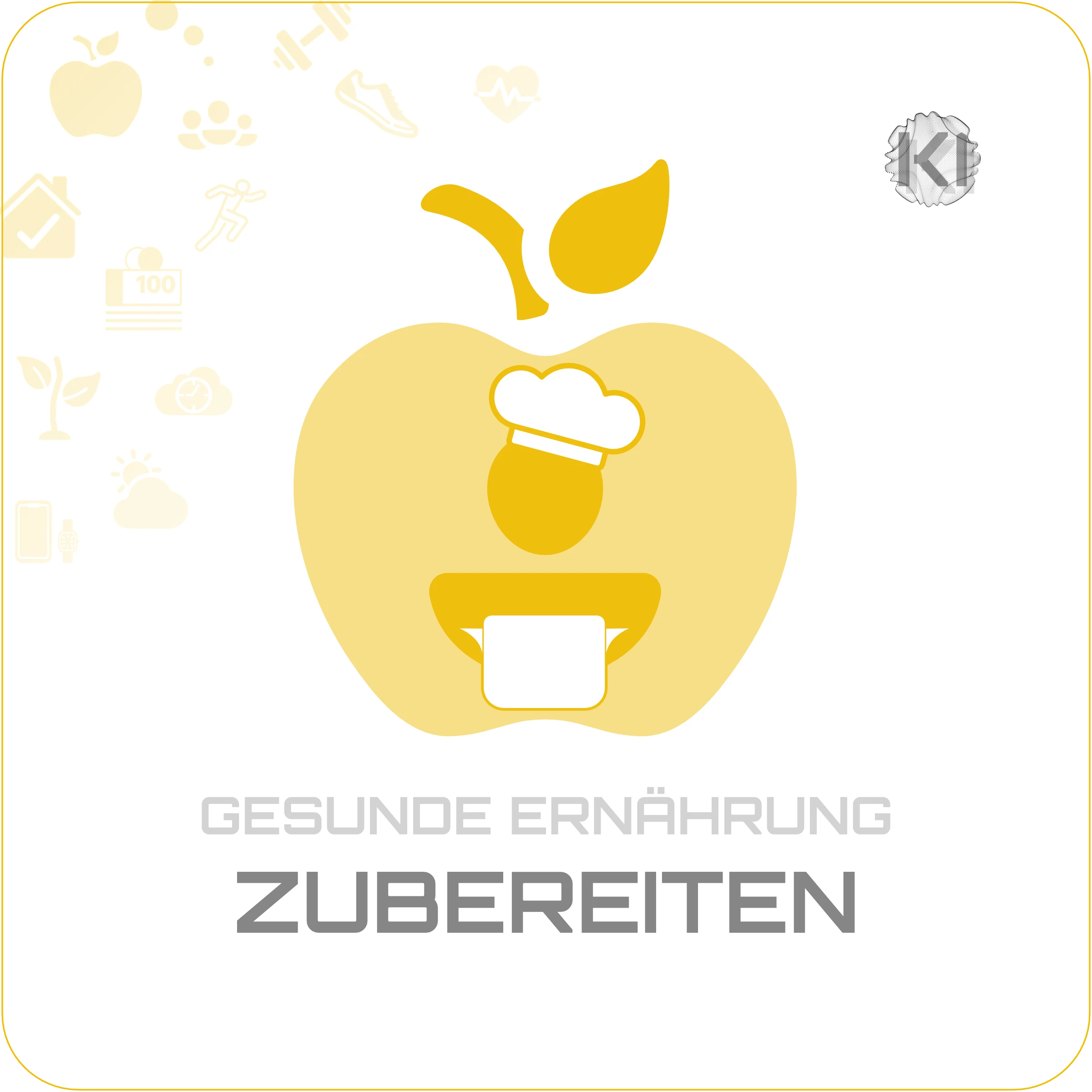 Alltag – ZUBEREITEN: Apfel Icon als Symbol für gesundes kochen