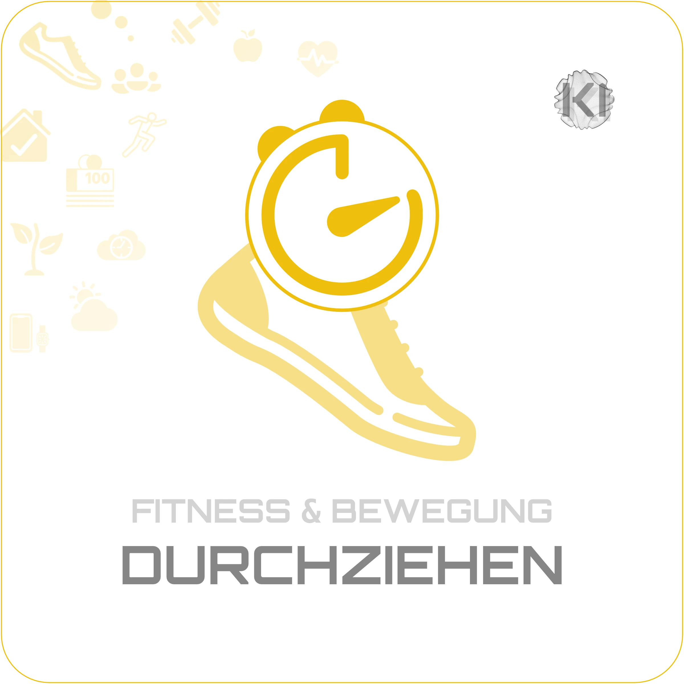Alltag – DURCHZIEHEN: Turnschuh / Sneaker Icon als Symbol für kurze, umsetzbare Trainingseinheiten zuhause im Alltag