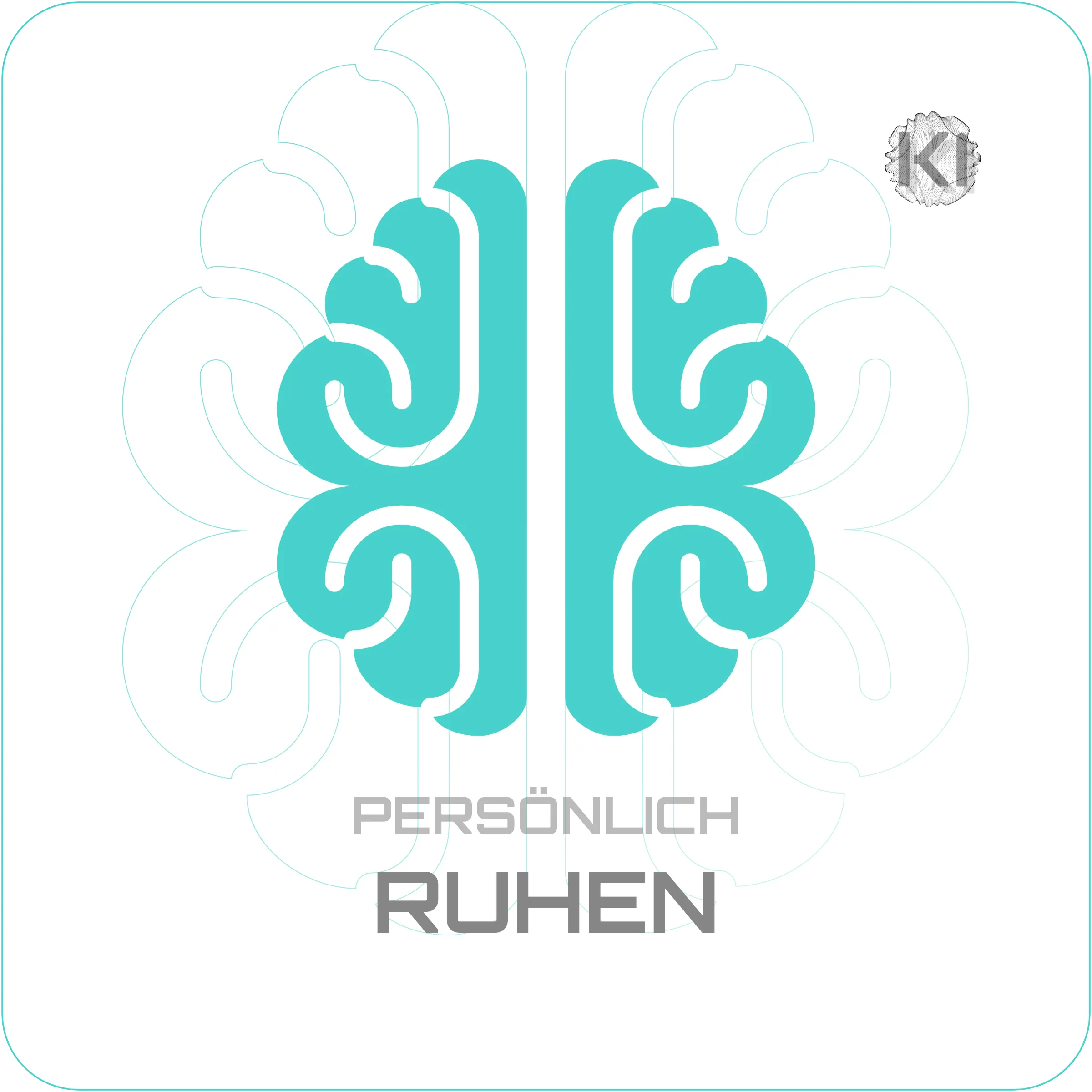 Starter – Persönlich – Ruhen: zentriertes Gehirn-Symbol als Metapher für innere Ruhe